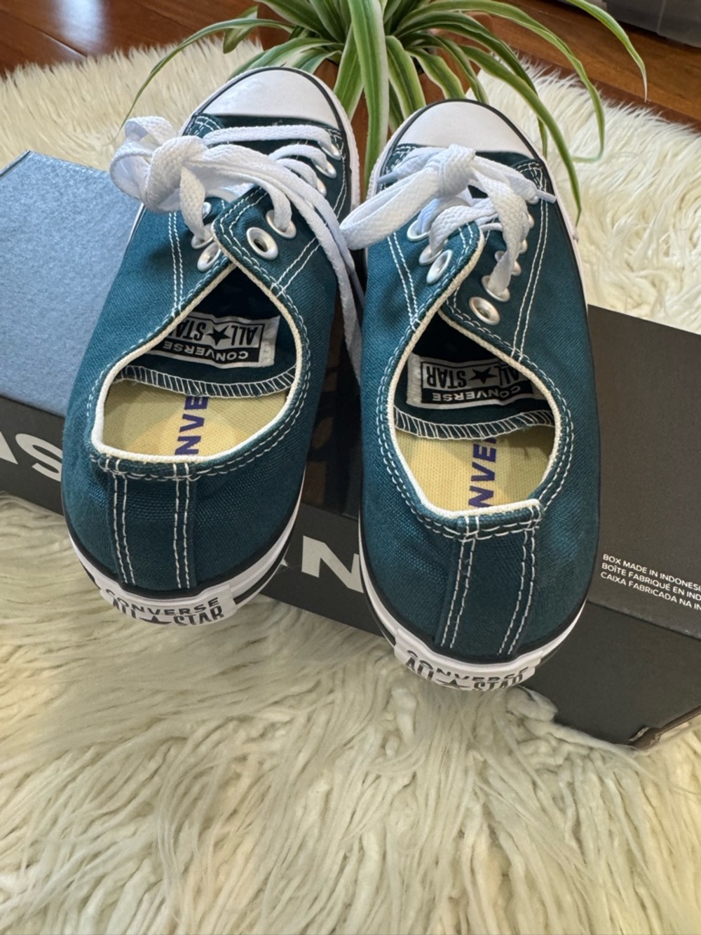Converse Low-Top Sneakers in Teal Green - Picture 4 of 6